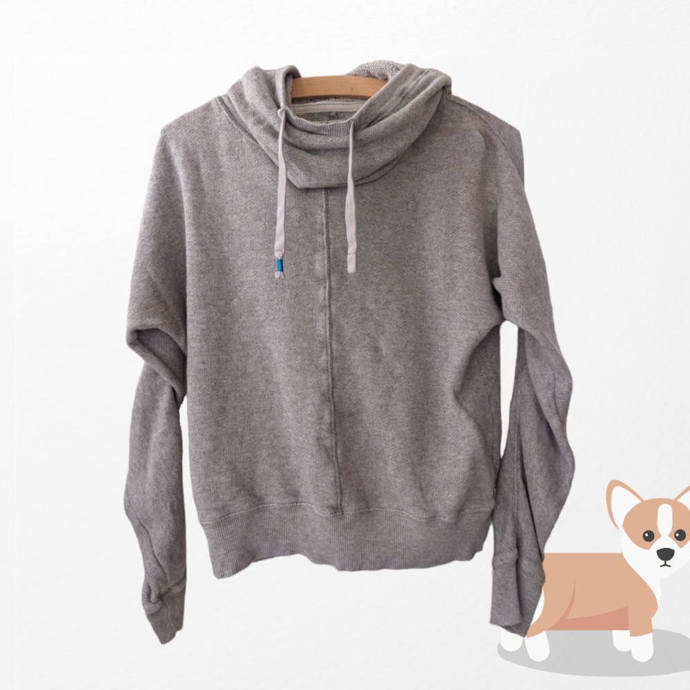 (Free with Purchase) Grey funnel neck hoodie Terry